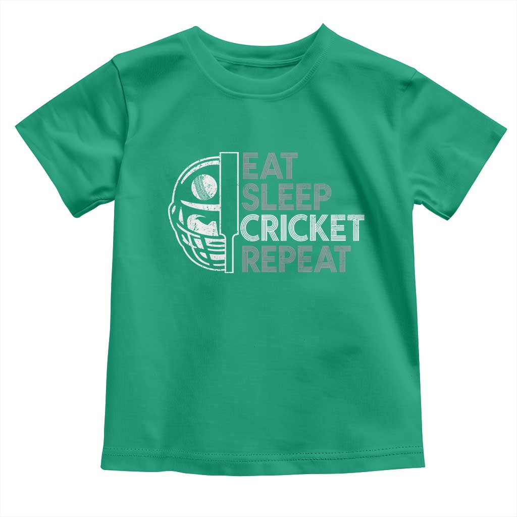 Eat Sleep Cricket Repeat Toddler T Shirt Retro Vintage Cricket Gifts