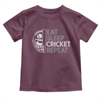 Eat Sleep Cricket Repeat Toddler T Shirt Retro Vintage Cricket Gifts