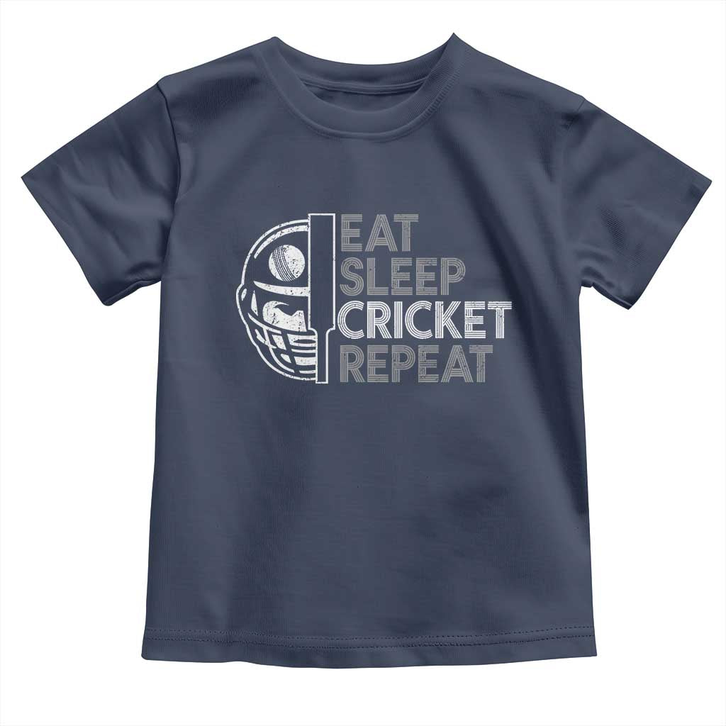 Eat Sleep Cricket Repeat Toddler T Shirt Retro Vintage Cricket Gifts