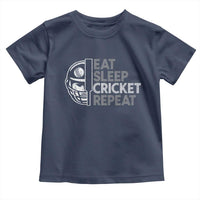 Eat Sleep Cricket Repeat Toddler T Shirt Retro Vintage Cricket Gifts