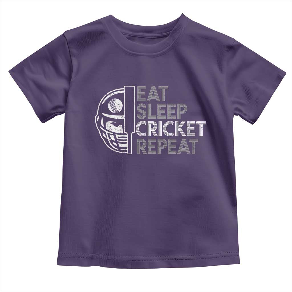 Eat Sleep Cricket Repeat Toddler T Shirt Retro Vintage Cricket Gifts