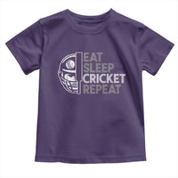 Eat Sleep Cricket Repeat Toddler T Shirt Retro Vintage Cricket Gifts
