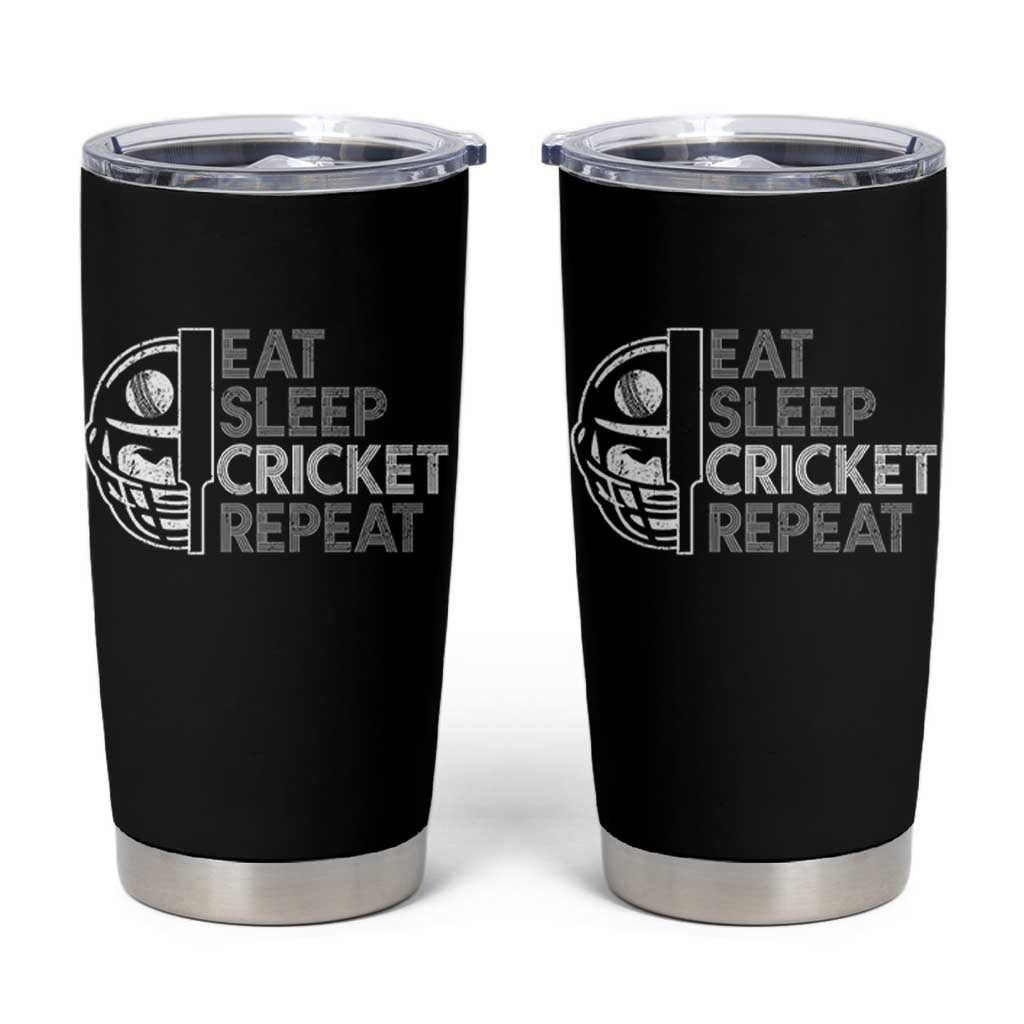 Eat Sleep Cricket Repeat Tumbler Cup Retro Vintage Cricket Gifts