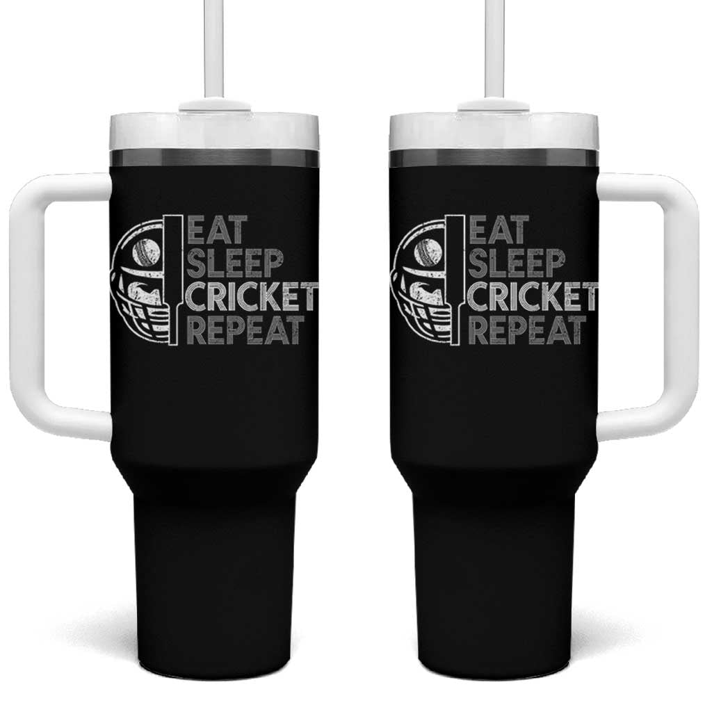 Eat Sleep Cricket Repeat Tumbler With Handle Retro Vintage Cricket Gifts