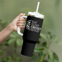 Eat Sleep Cricket Repeat Tumbler With Handle Retro Vintage Cricket Gifts