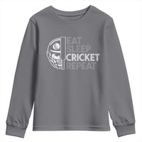 Eat Sleep Cricket Repeat Youth Sweatshirt Retro Vintage Cricket Gifts