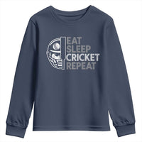 Eat Sleep Cricket Repeat Youth Sweatshirt Retro Vintage Cricket Gifts