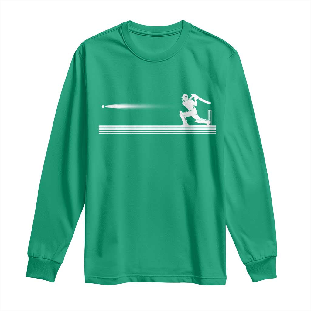 Cricket Player Long Sleeve Shirt Powerful Batsman Shot Cricket Gifts