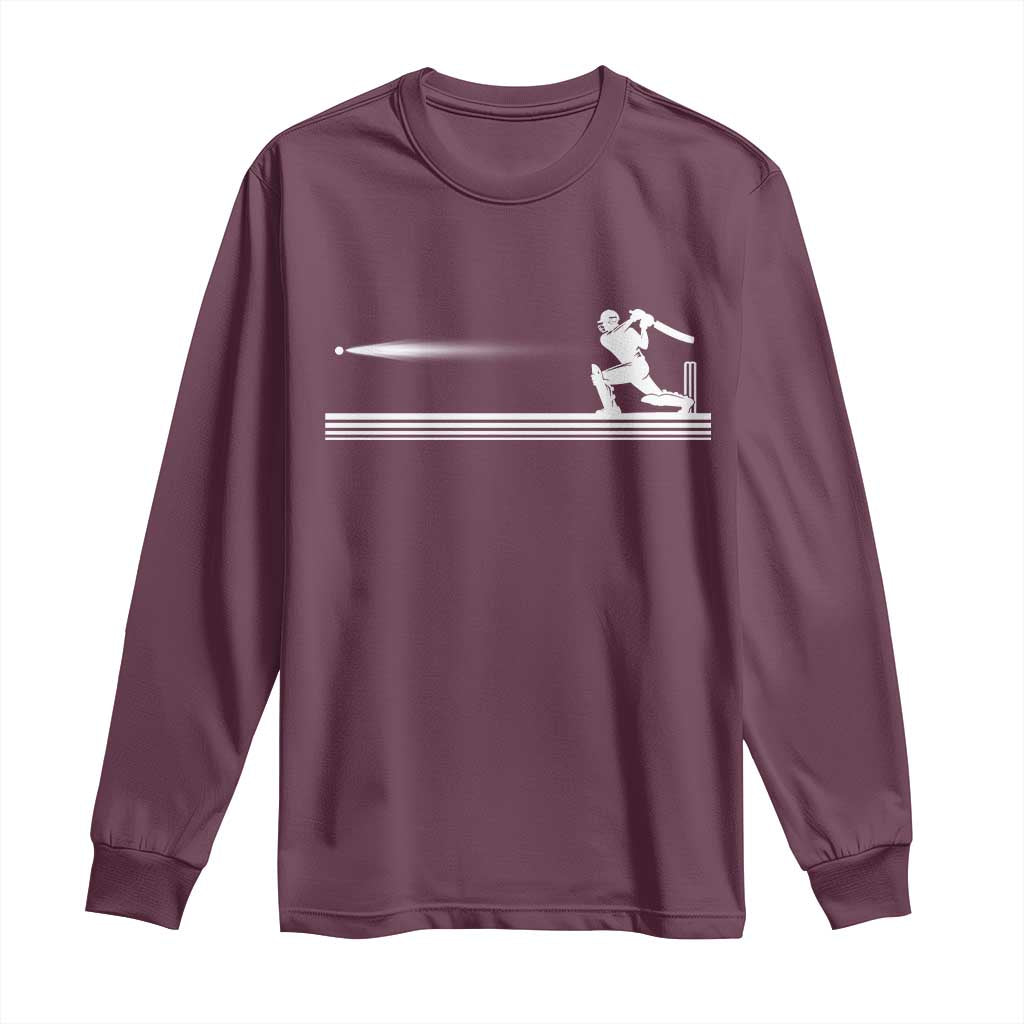 Cricket Player Long Sleeve Shirt Powerful Batsman Shot Cricket Gifts