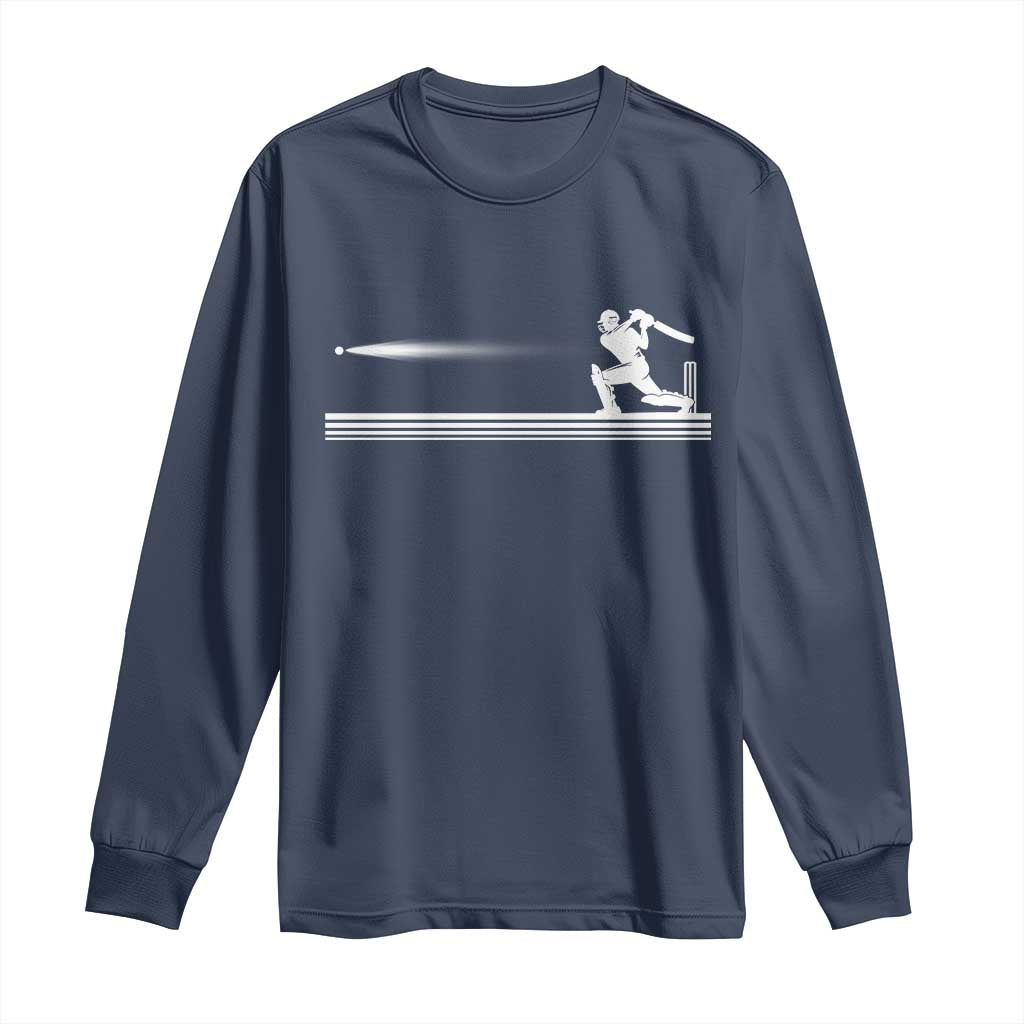 Cricket Player Long Sleeve Shirt Powerful Batsman Shot Cricket Gifts