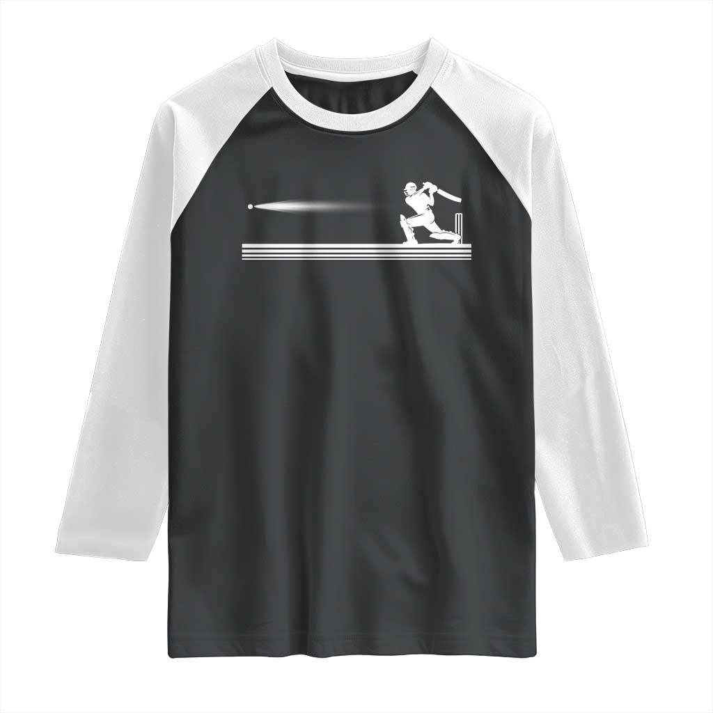 Cricket Player Raglan Shirt Powerful Batsman Shot Cricket Gifts