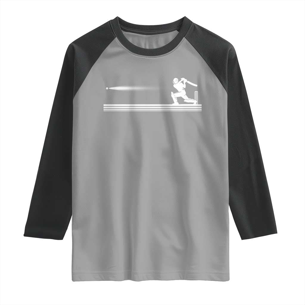 Cricket Player Raglan Shirt Powerful Batsman Shot Cricket Gifts