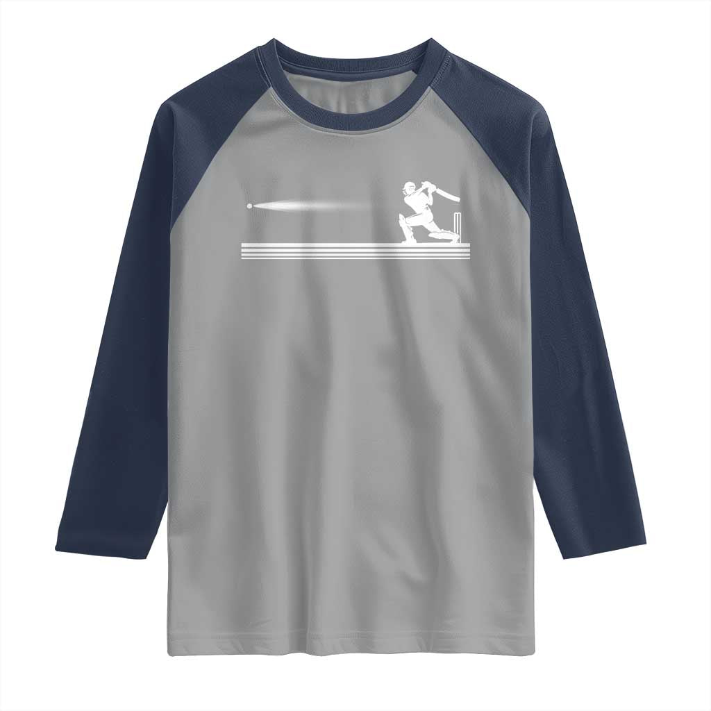 Cricket Player Raglan Shirt Powerful Batsman Shot Cricket Gifts