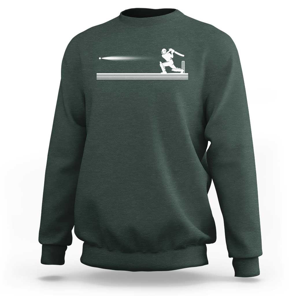 Cricket Player Sweatshirt Powerful Batsman Shot Cricket Gifts