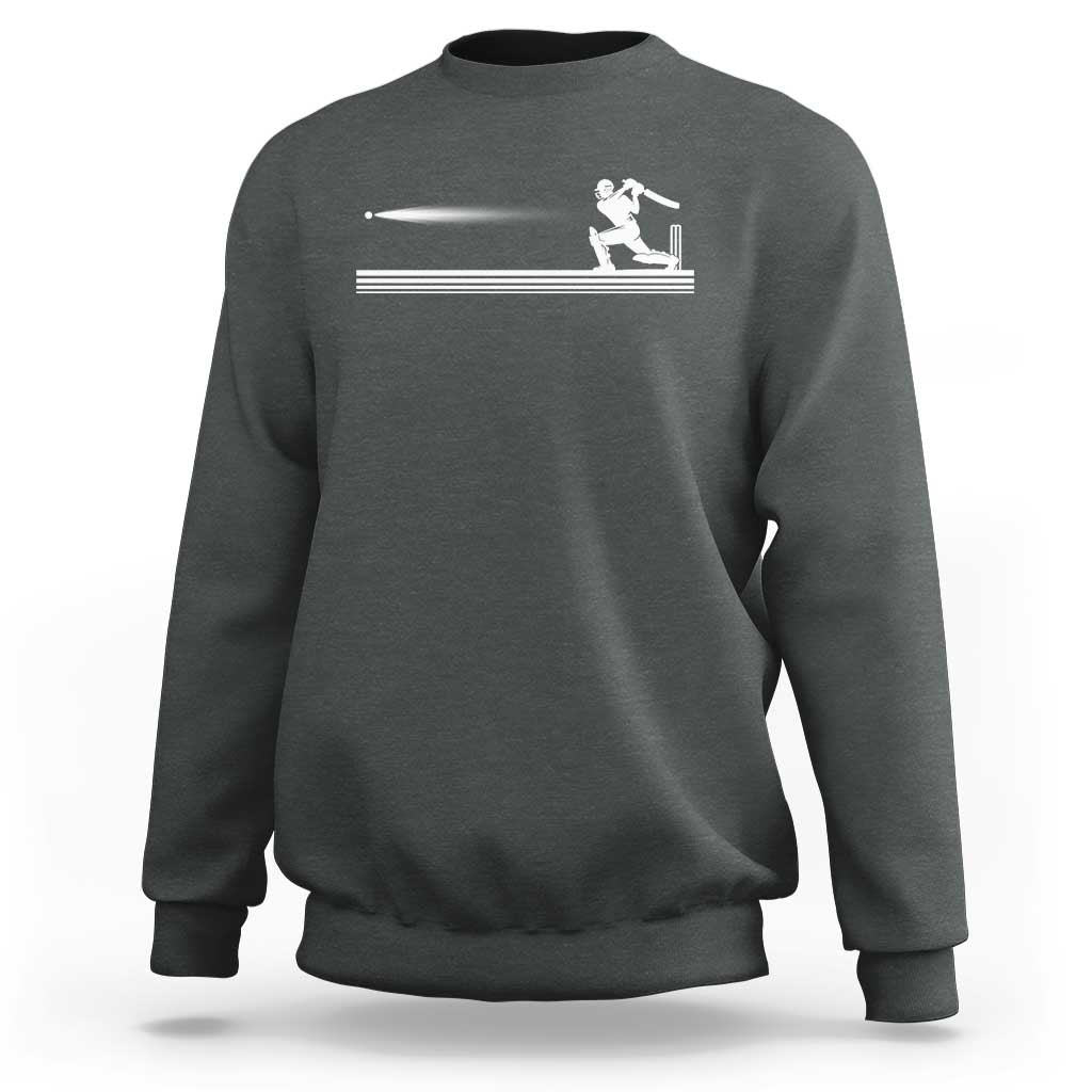 Cricket Player Sweatshirt Powerful Batsman Shot Cricket Gifts