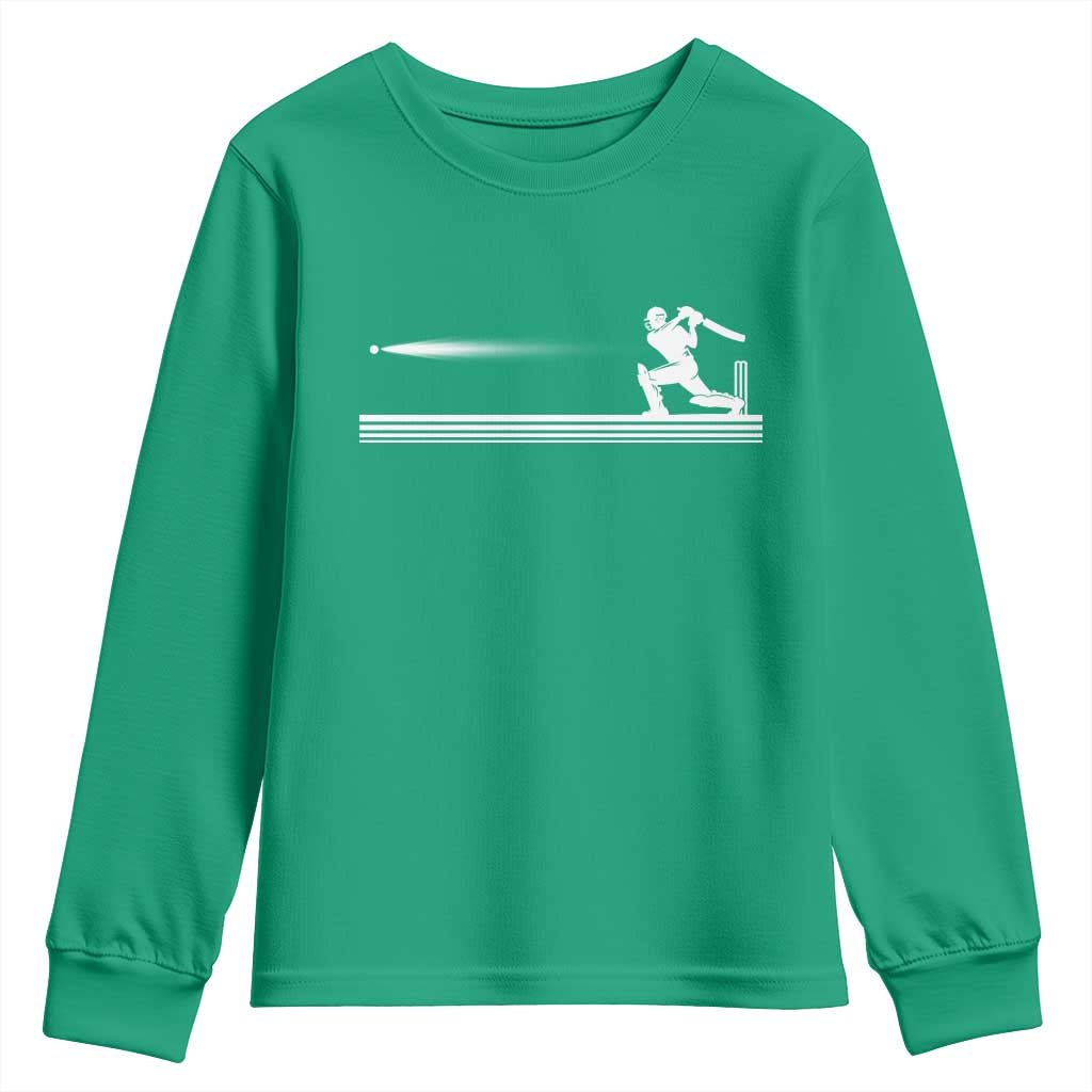 Cricket Player Youth Sweatshirt Powerful Batsman Shot Cricket Gifts