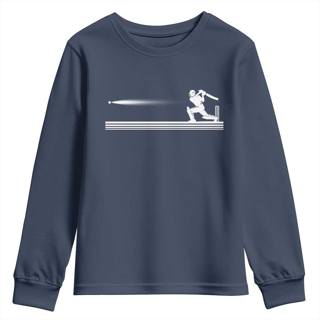 Cricket Player Youth Sweatshirt Powerful Batsman Shot Cricket Gifts