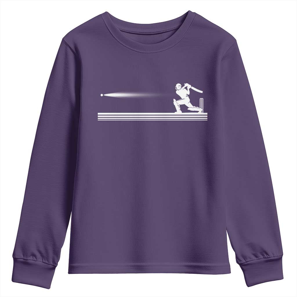 Cricket Player Youth Sweatshirt Powerful Batsman Shot Cricket Gifts