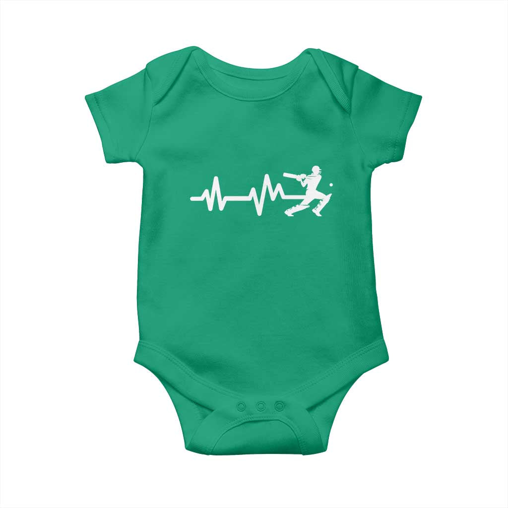 Cricket Player Baby Onesie Cricket Heartbeat Batsman