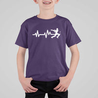 Cricket Player T Shirt For Kid Cricket Heartbeat Batsman