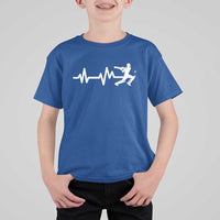 Cricket Player T Shirt For Kid Cricket Heartbeat Batsman