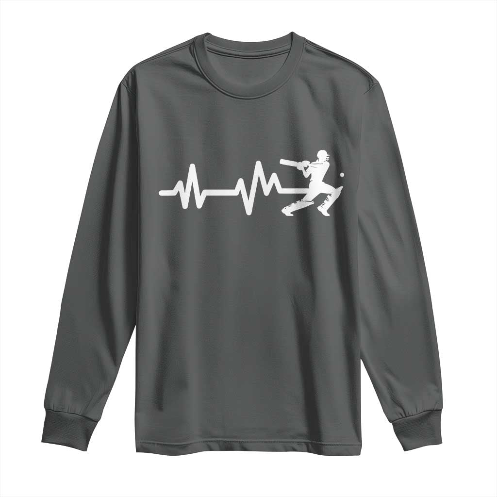 Cricket Player Long Sleeve Shirt Cricket Heartbeat Batsman