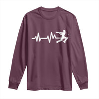 Cricket Player Long Sleeve Shirt Cricket Heartbeat Batsman