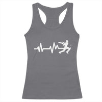 Cricket Player Racerback Tank Top Cricket Heartbeat Batsman