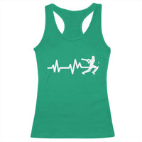 Cricket Player Racerback Tank Top Cricket Heartbeat Batsman
