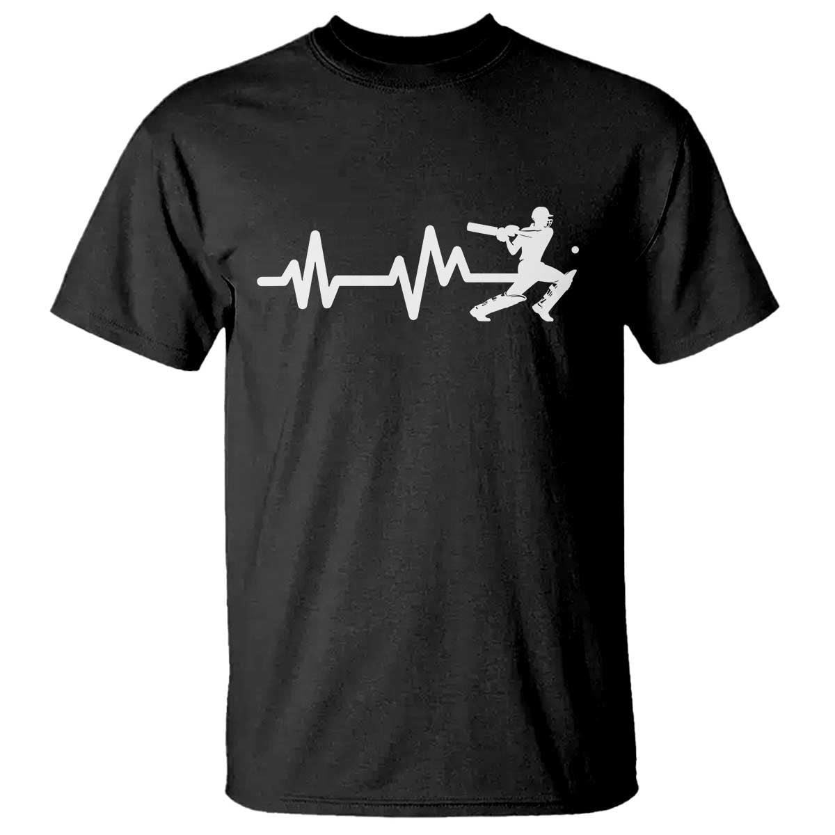 Cricket Player T Shirt Cricket Heartbeat Batsman
