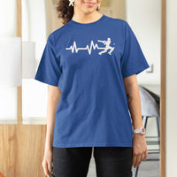 Cricket Player T Shirt For Women Cricket Heartbeat Batsman