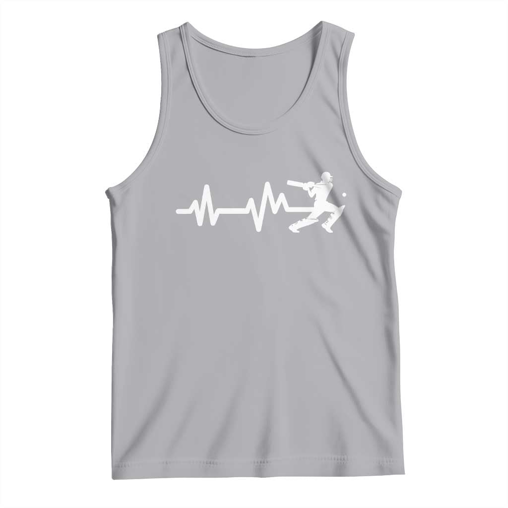 Cricket Player Tank Top Cricket Heartbeat Batsman