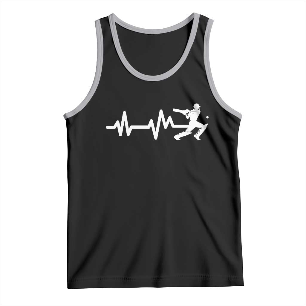Cricket Player Tank Top Cricket Heartbeat Batsman