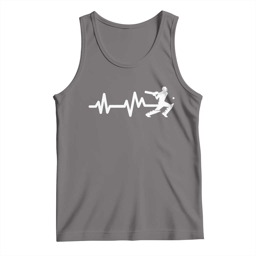 Cricket Player Tank Top Cricket Heartbeat Batsman