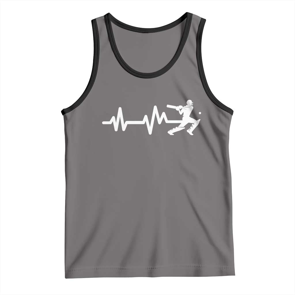 Cricket Player Tank Top Cricket Heartbeat Batsman