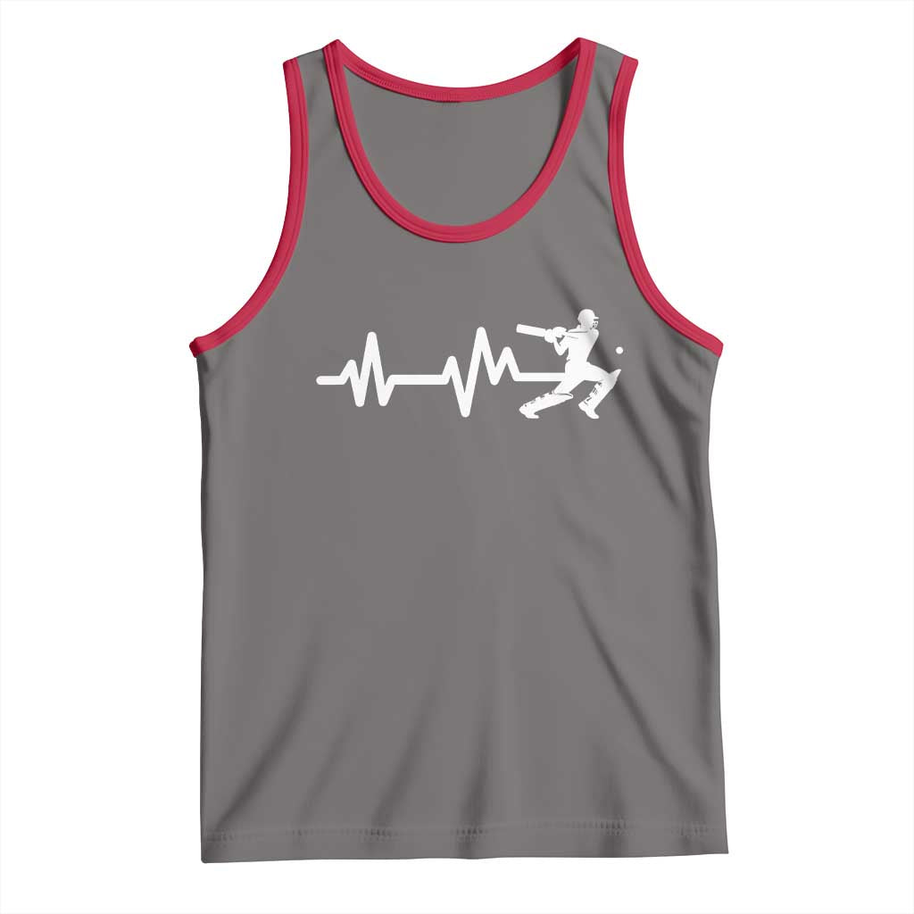 Cricket Player Tank Top Cricket Heartbeat Batsman