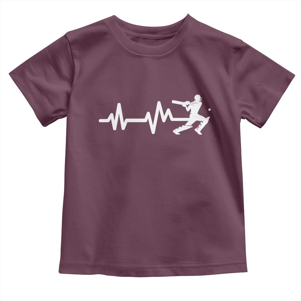 Cricket Player Toddler T Shirt Cricket Heartbeat Batsman