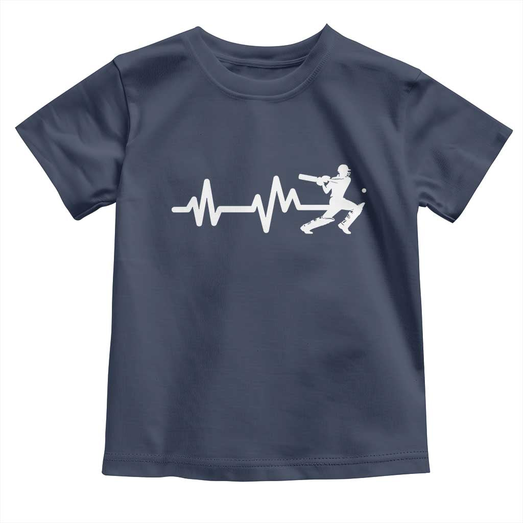 Cricket Player Toddler T Shirt Cricket Heartbeat Batsman