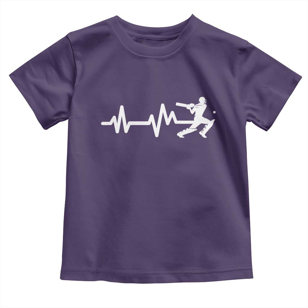 Cricket Player Toddler T Shirt Cricket Heartbeat Batsman