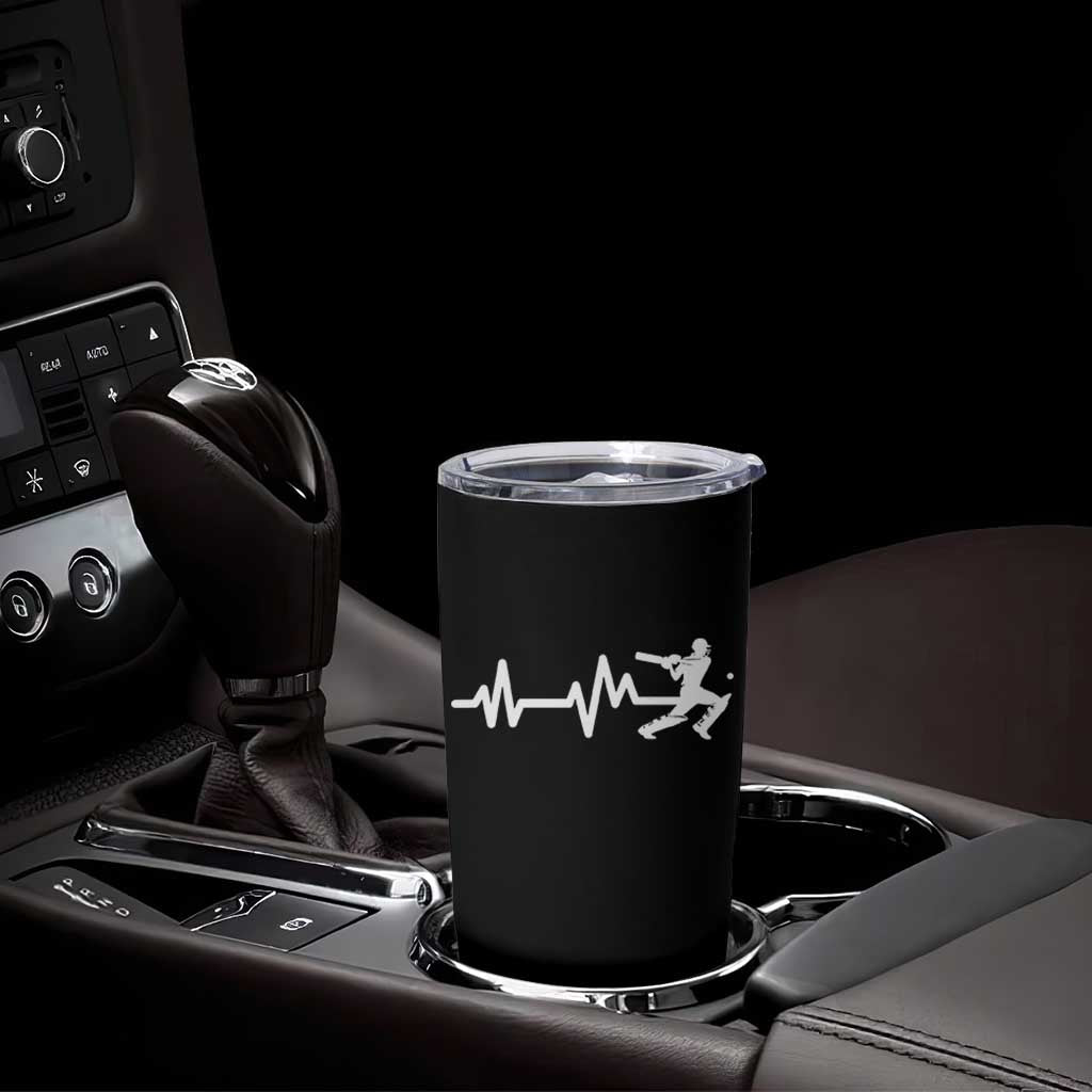 Cricket Player Tumbler Cup Cricket Heartbeat Batsman