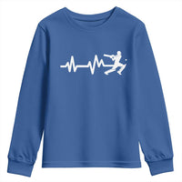 Cricket Player Youth Sweatshirt Cricket Heartbeat Batsman