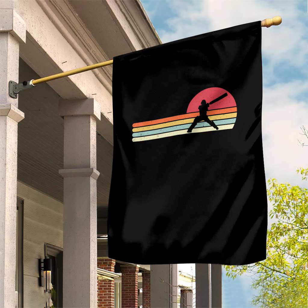 Retro Cricket Player Garden Flag Retro Vintage Sport Batsman Cricket Gifts