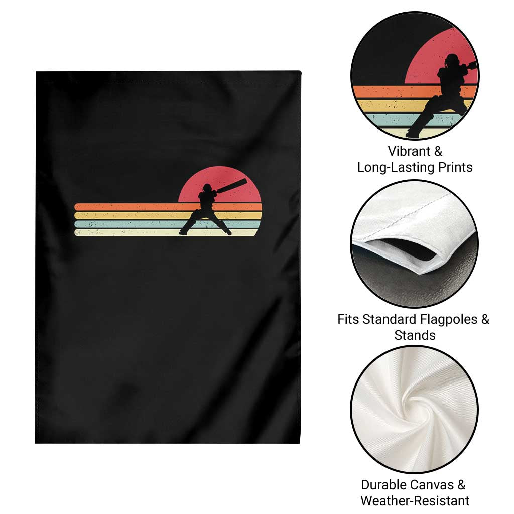 Retro Cricket Player Garden Flag Retro Vintage Sport Batsman Cricket Gifts