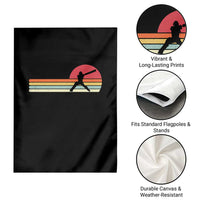 Retro Cricket Player Garden Flag Retro Vintage Sport Batsman Cricket Gifts