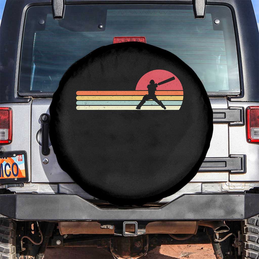 Retro Cricket Player Spare Tire Cover Retro Vintage Sport Batsman Cricket Gifts
