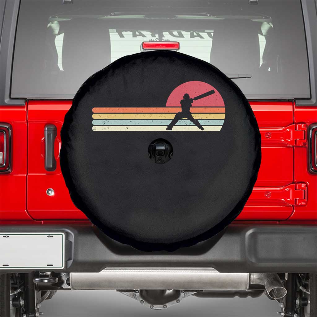 Retro Cricket Player Spare Tire Cover Retro Vintage Sport Batsman Cricket Gifts