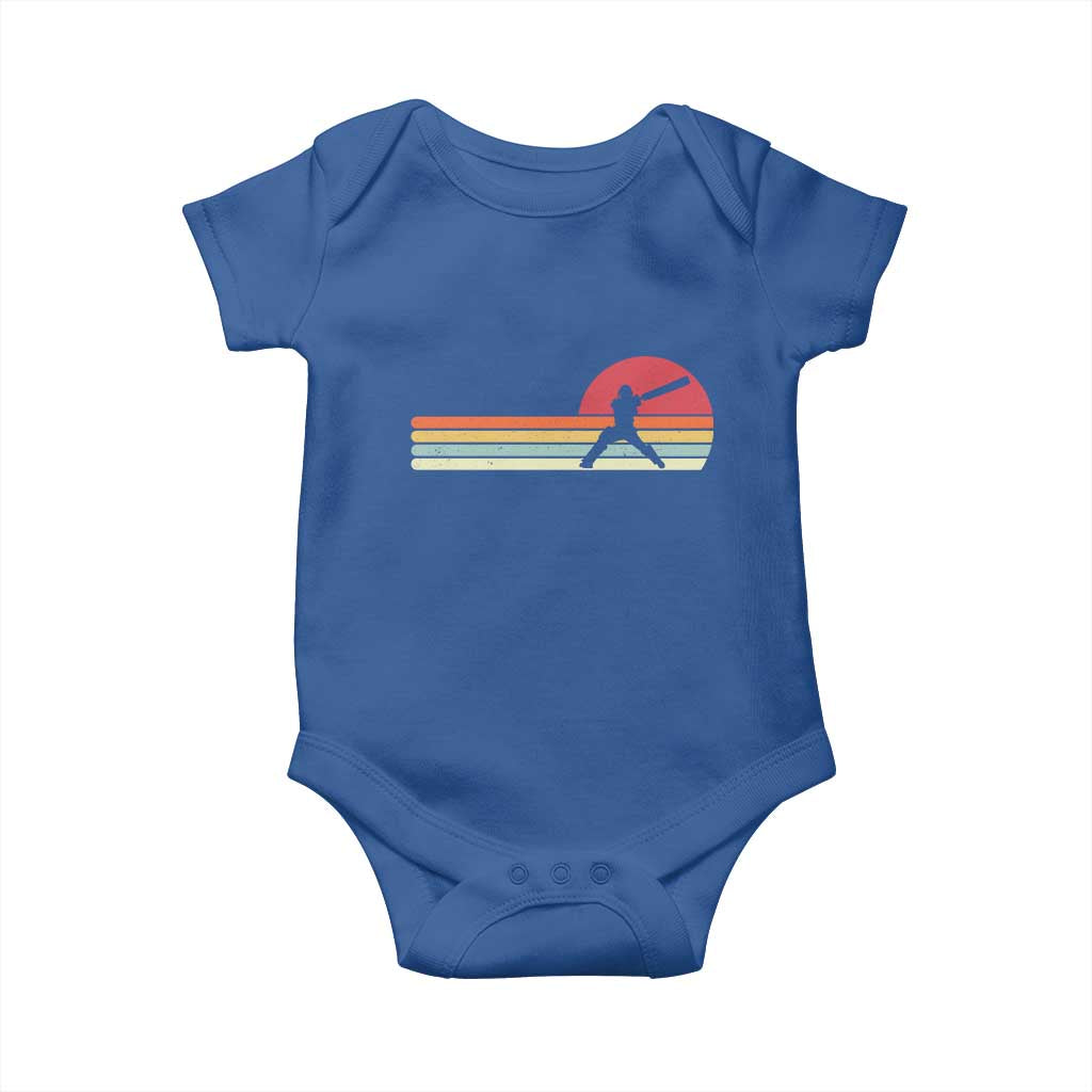 Retro Cricket Player Baby Onesie Retro Vintage Sport Batsman Cricket Gifts