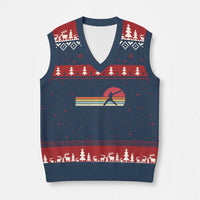 Retro Cricket Player V-Neck Knit Sweater Vest Retro Vintage Sport Batsman Cricket Gifts