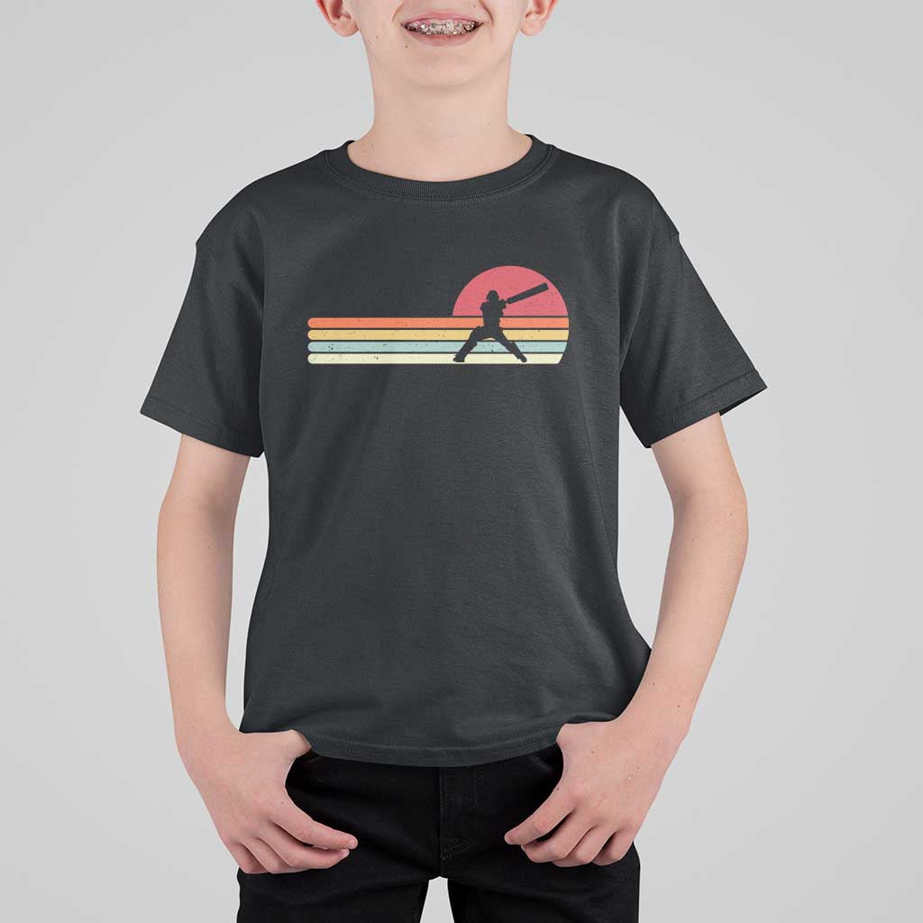 Retro Cricket Player T Shirt For Kid Retro Vintage Sport Batsman Cricket Gifts