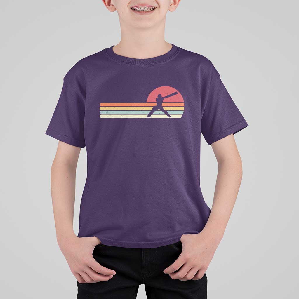 Retro Cricket Player T Shirt For Kid Retro Vintage Sport Batsman Cricket Gifts